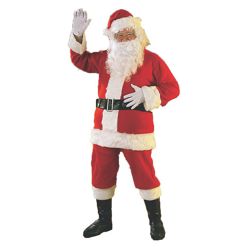 Men's Flannel Santa Claus Costume for Halloween Activities and Festive Celebrations