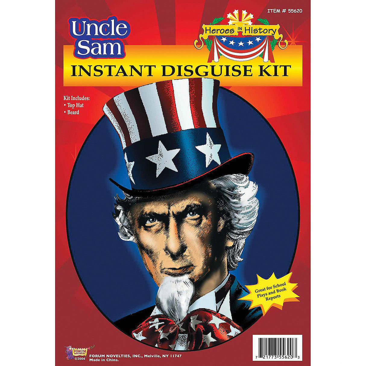 Uncle Sam Costume Kit for Patriotic Events Plays School Projects and Celebrations