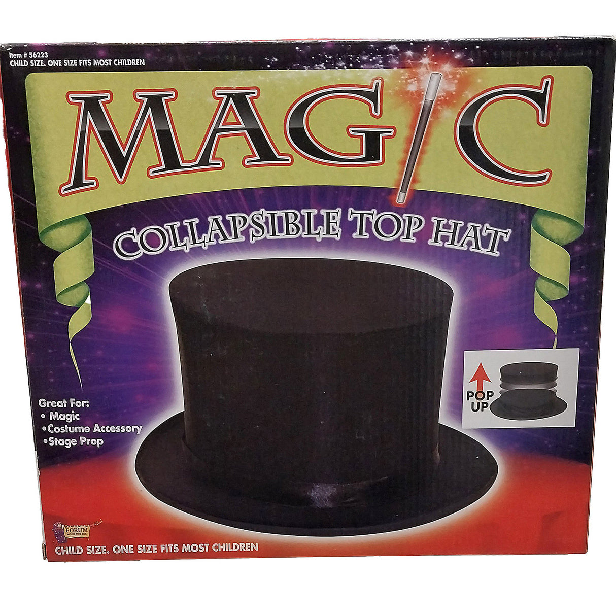 Kids Collapsible Top Hat for Halloween Costumes Parties and Creative Expression