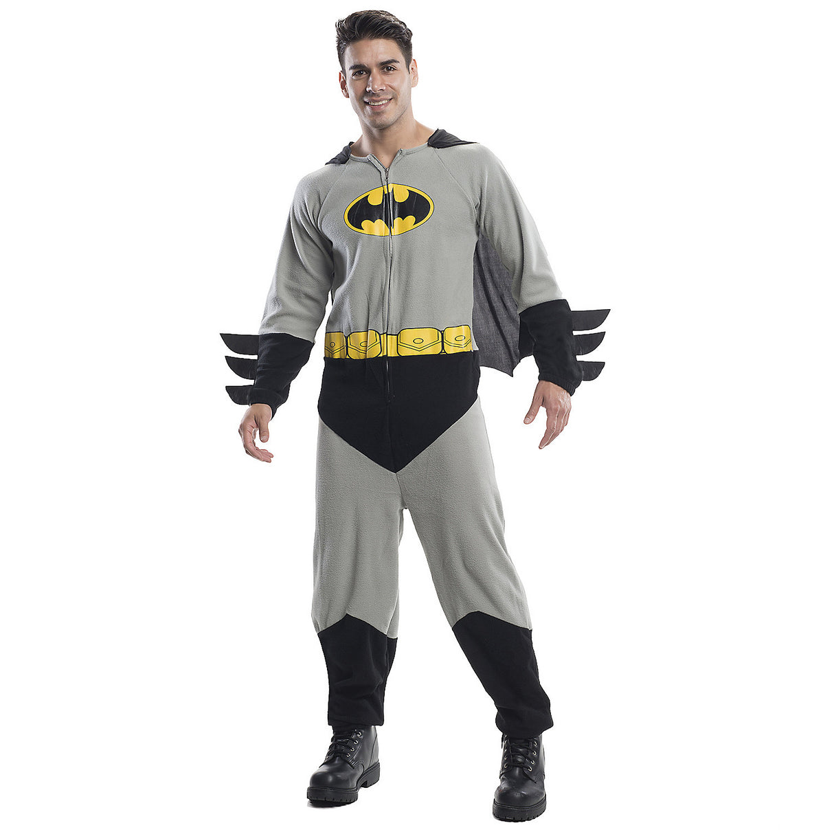 Cozy Men's Batman Onesie Costume for Superhero Sleepovers Halloween Events and Fun Themed Parties