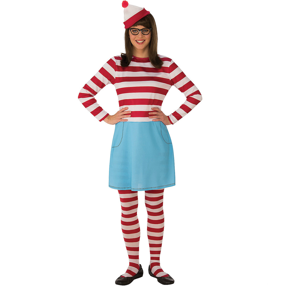 Deluxe Where's Waldo Wenda Adult Costume for Halloween Parties and Fun Themed Celebrations