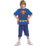 Boy's Superman T-Shirt Costume for Quick Halloween Dress Up and Superhero Adventures