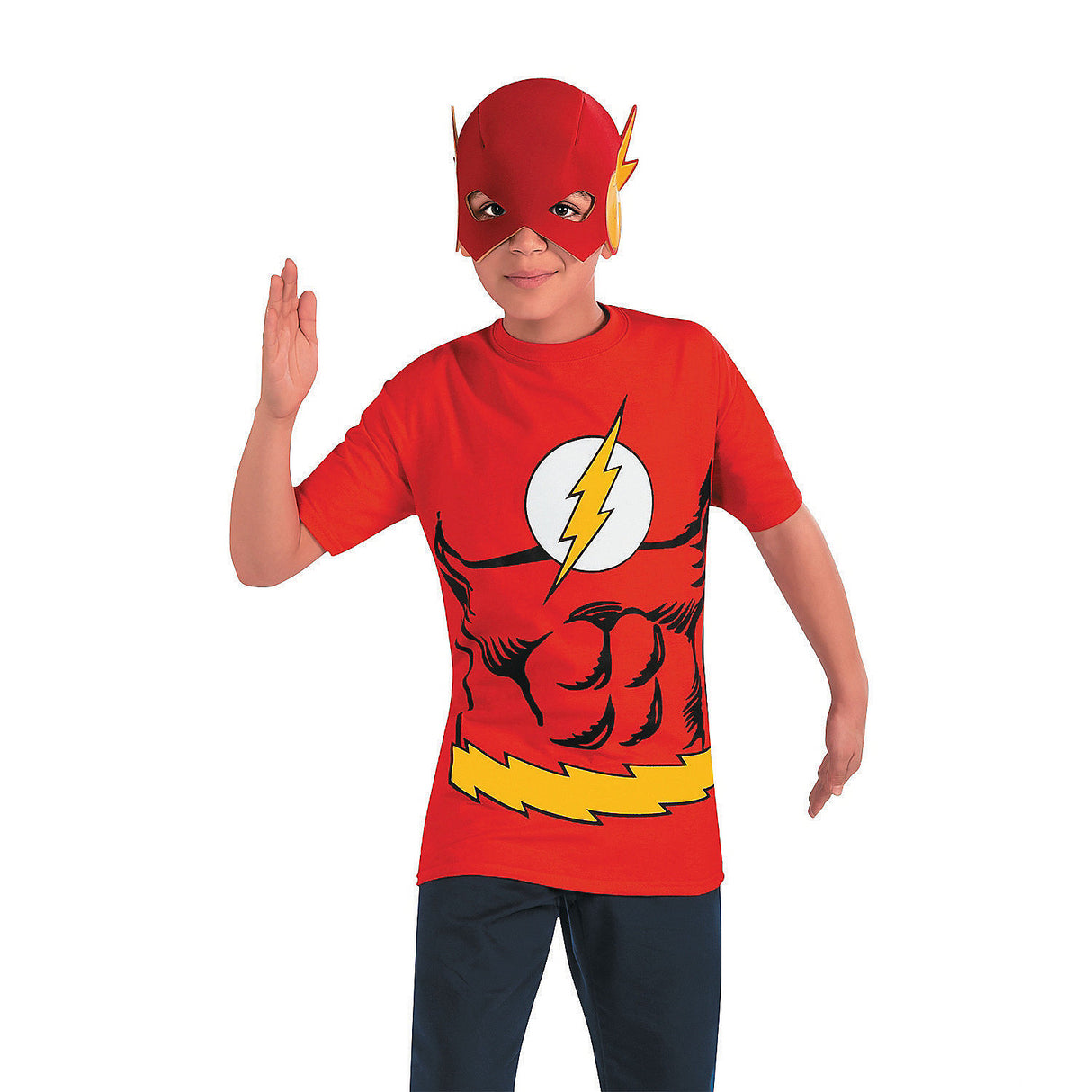 Flash Child Shirt and Mask Costume for Halloween Parties Superhero Dress Up Adventures