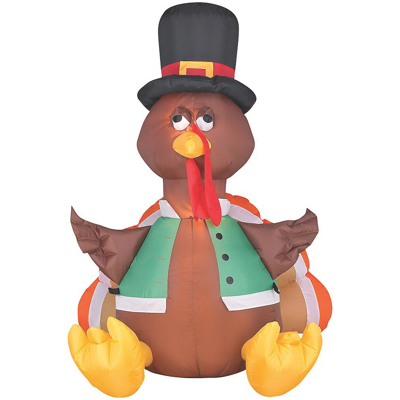 Inflatable Airblown Outdoor Happy Turkey Decoration for Thanksgiving Festivities and Holiday Gatherings