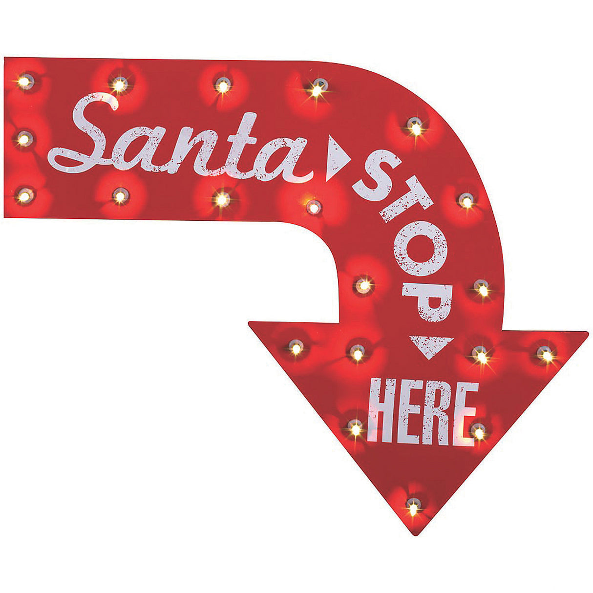 Vintage Santa Stop Here Sign for Christmas Home Decor and Holiday Displays