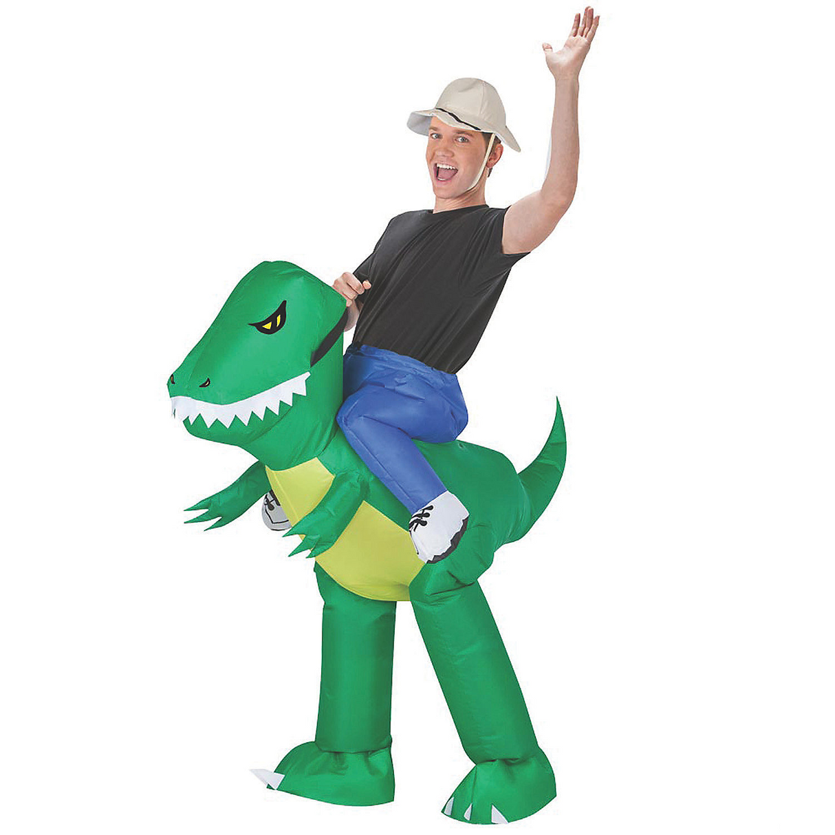 Funny Inflate Dinosaur Rider Adult Costume for Halloween Parties Theme Events and Outdoor Gatherings