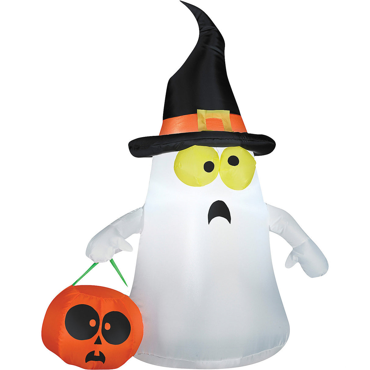 Inflatable Airblown Ghost with Witch Hat for Halloween Decorations and Outdoor Displays