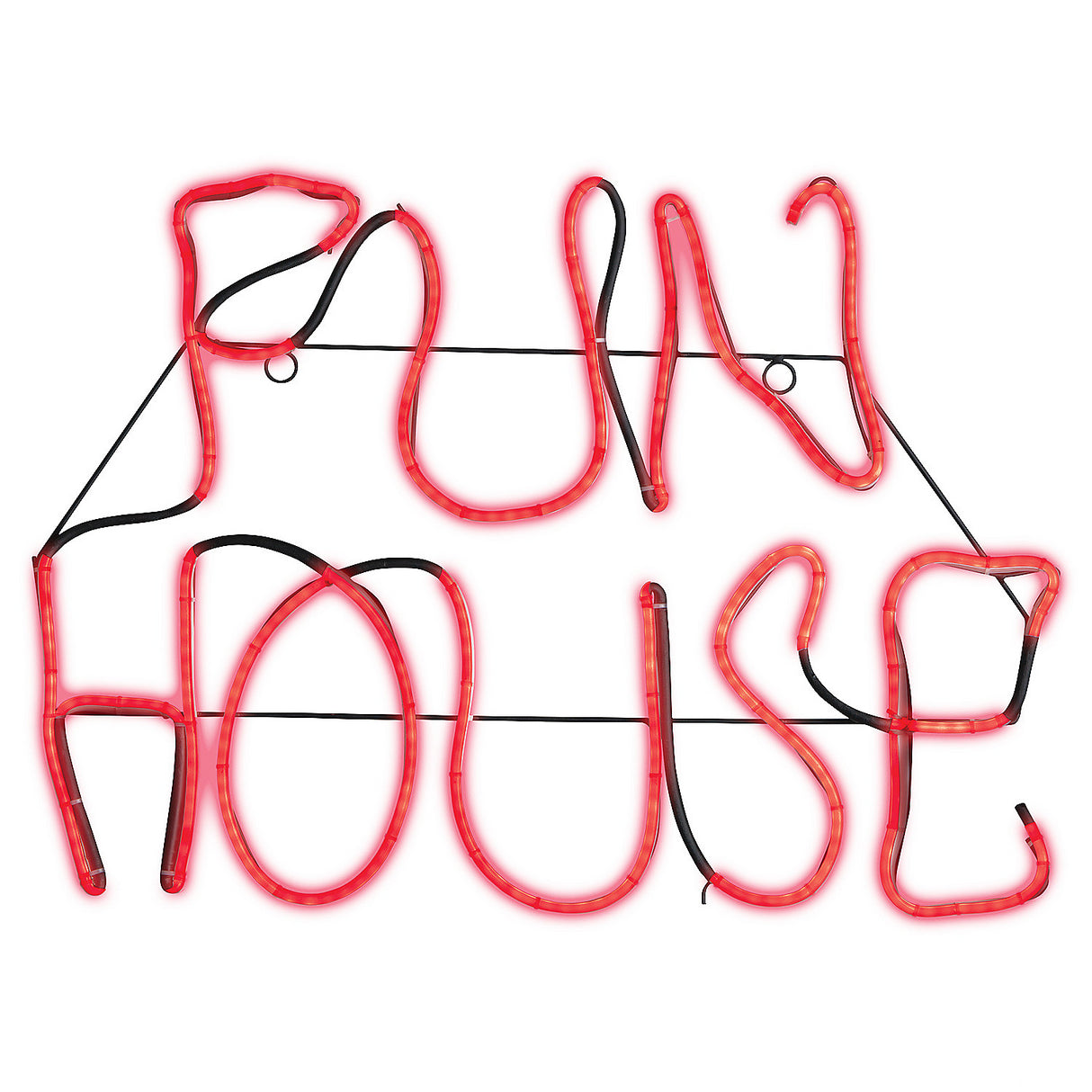 LED Light Glo Fun House Sign for Halloween Decorations and Neon Style Party Events
