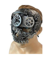 Steampunk No Jaw Skeleton Mask – Metal-Look Horror Costume Mask