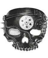 Steampunk No Jaw Skeleton Mask – Metal-Look Horror Costume Mask