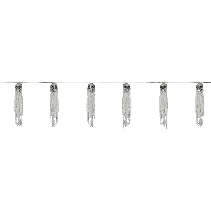 Skull Ghost Garland 60 Inch for Halloween Decor and Spooky Party Atmosphere