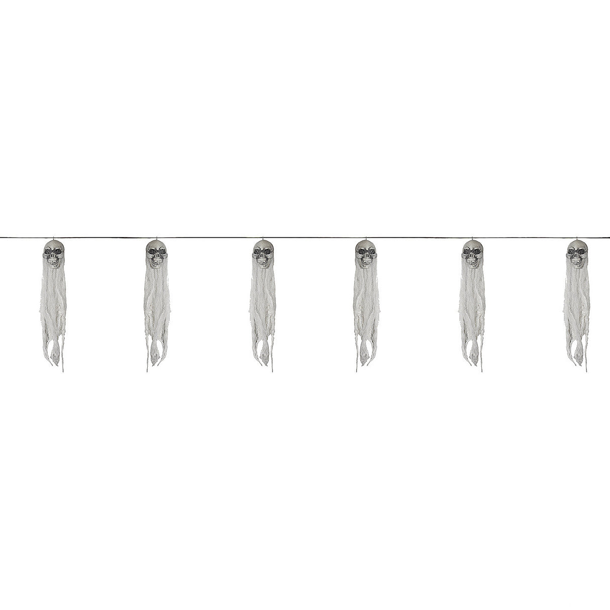 Skull Ghost Garland 60 Inch for Halloween Decor and Spooky Party Atmosphere