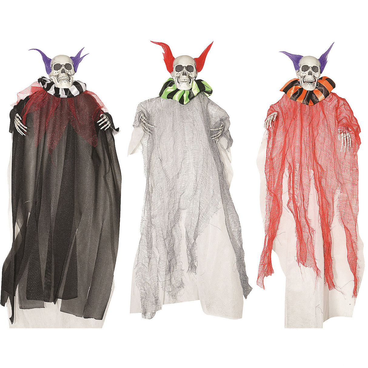 Unique Clown Set of 3 Hanging Props for Halloween Themes Parties and Spooky Decorations