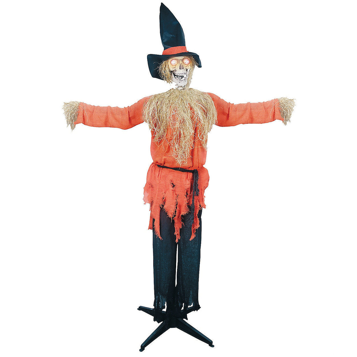 Life-Size Animated Scarecrow for Halloween Haunted House Decorations and Spooky Parties