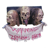 Zombie Wall Plaque 3 Faced Halloween Decoration
