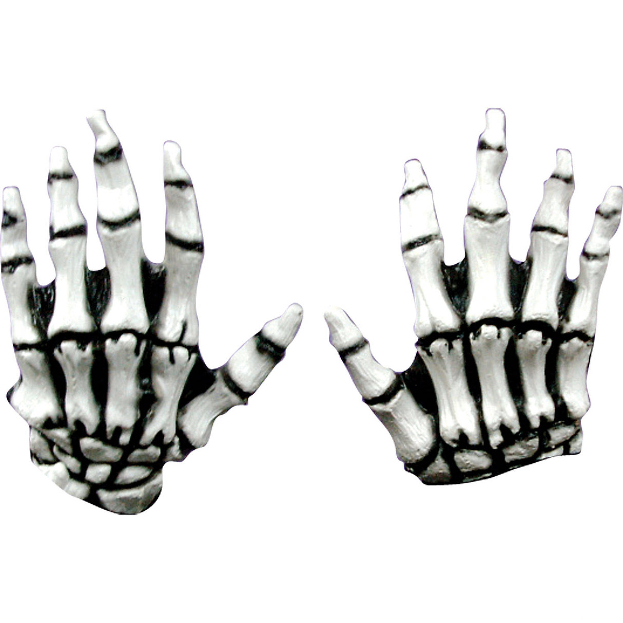 Children's White Latex Skeleton Hands for Halloween Costumes and Spooky Dress Up Events