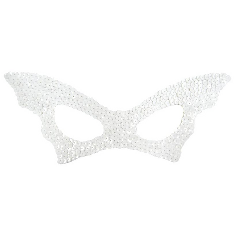 Bat Mask Sequin White