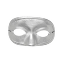 Half Domino Metallic Silver Mask