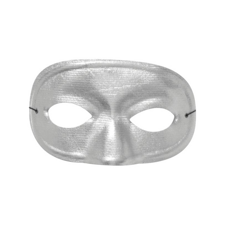Half Domino Metallic Silver Mask
