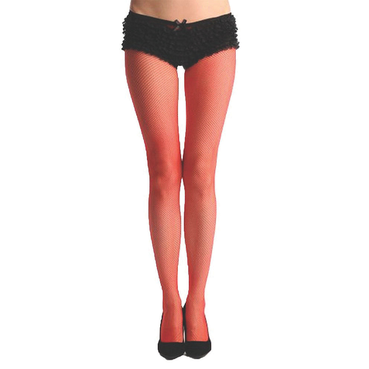 Nylon Fishnet Mesh Pantyhose in Vibrant Red for Costumes and Dress Up