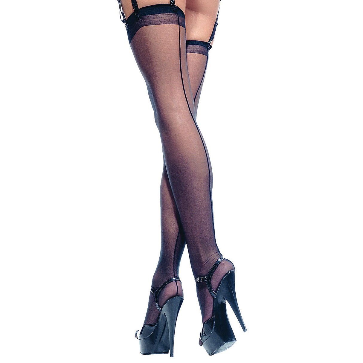 Plus Size Sheer Back Seam Stocking for Halloween Parties Cosplay and Themed Events