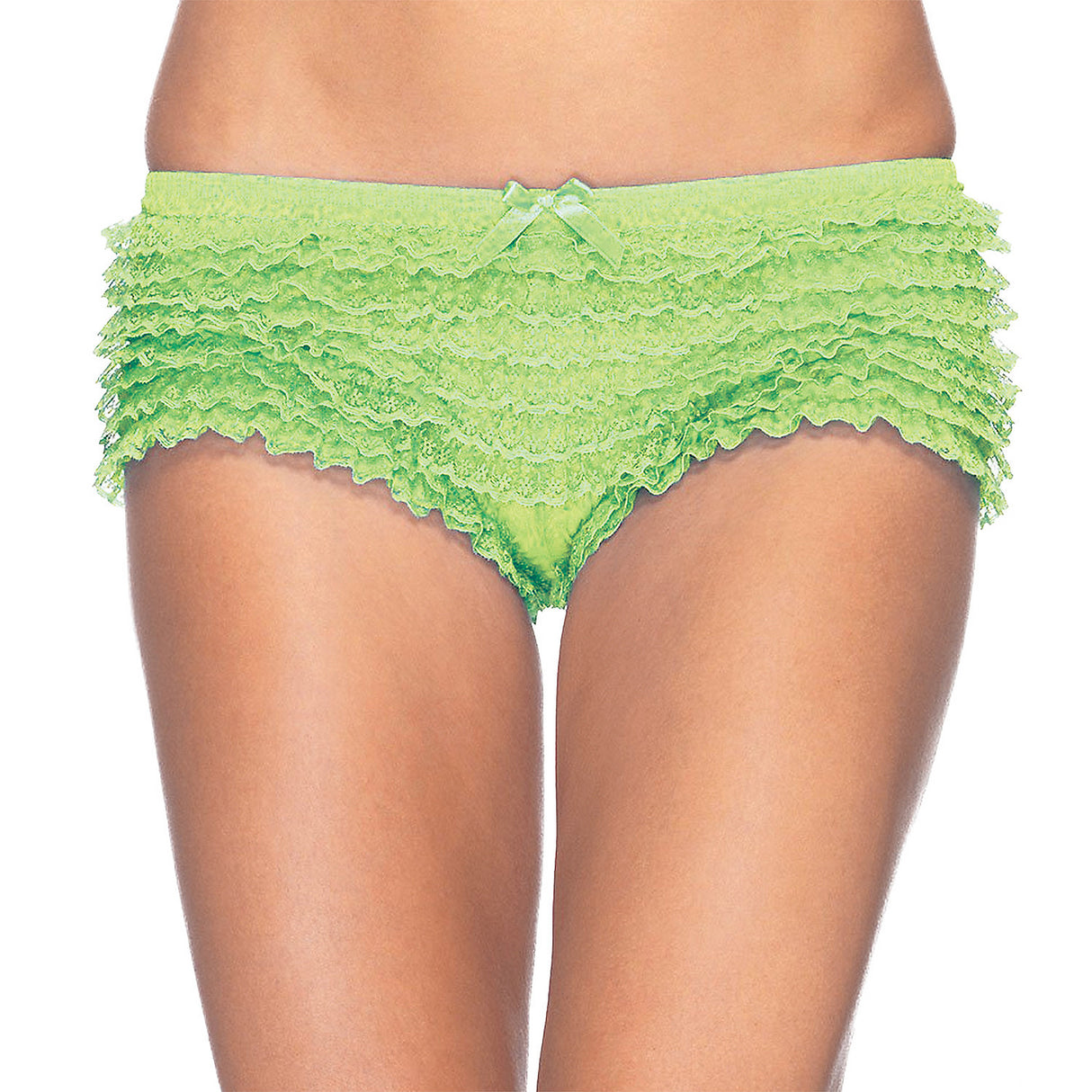 Stylish Ruffle Neon Green Briefs for Adult Intimate Wear and Fun Costume Events