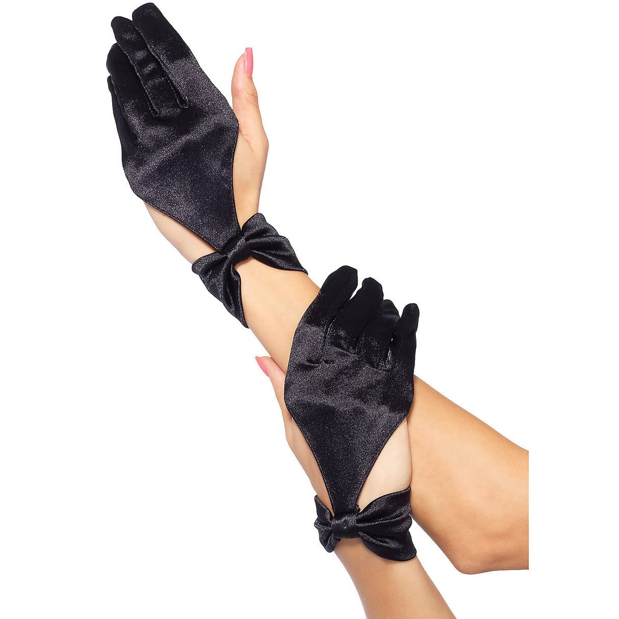 Elegant Cut Out Satin Gloves for Tuxedo Costumes Showgirl Outfits and Formal Events