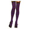 Stockings Thigh High Striped Black & Purple