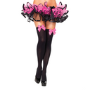 Black Thigh High Stockings With Pink Bows