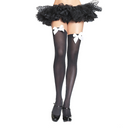 Black Thigh High Stockings With White Bows