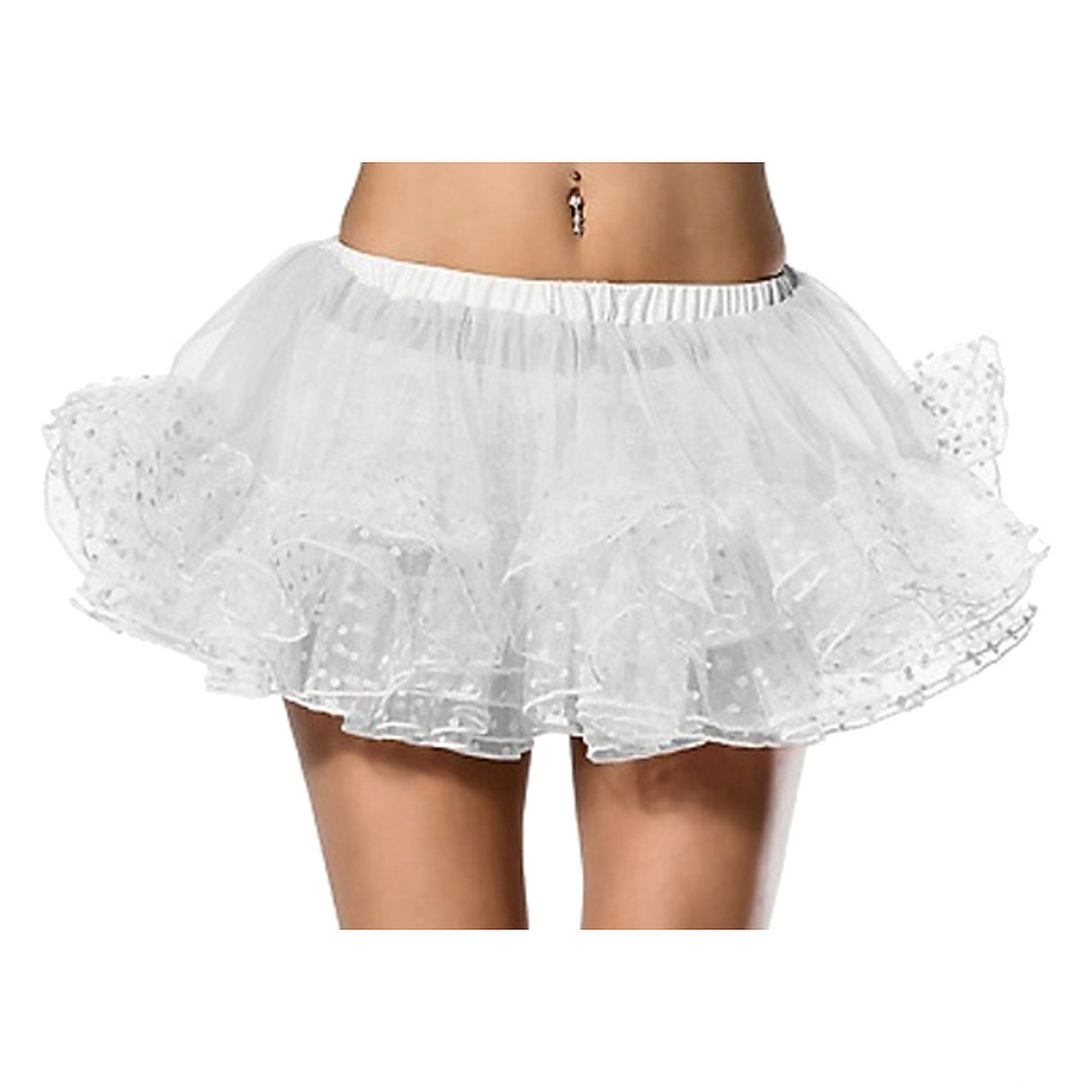 Flirty White Petticoat Polka-Dot for Costume Parties Dress Ups and Halloween Events
