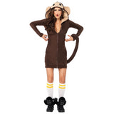 Fun Cozy Monkey Adult Costume for Halloween Parties Group Costumes and Playful Celebrations