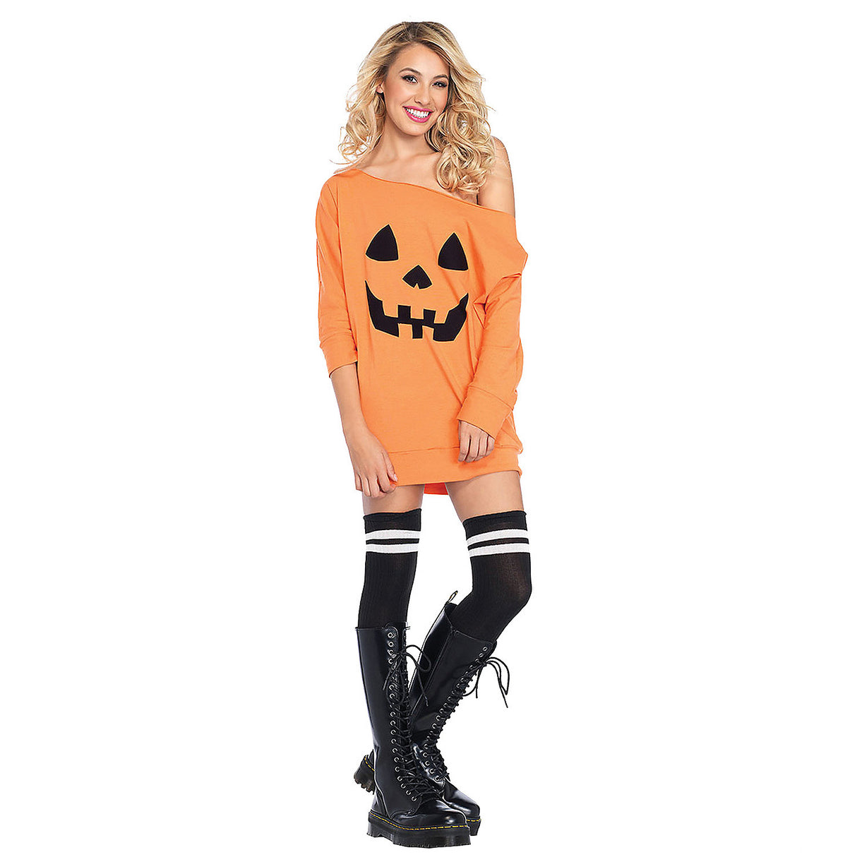 Stylish Women's Pumpkin Costume for Halloween Parties and Themed Events