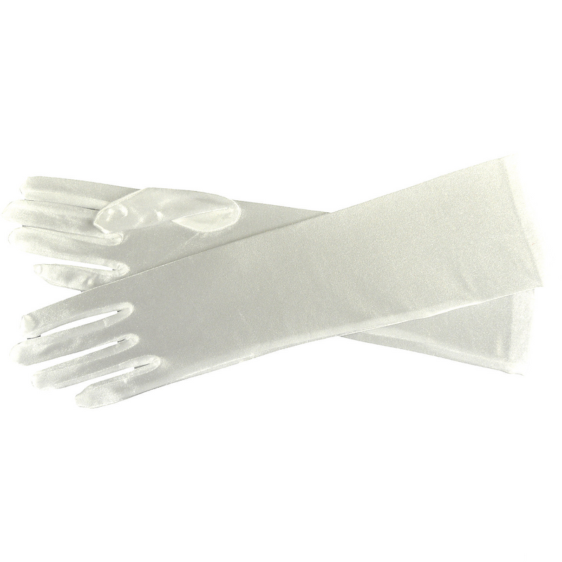 Elegant Elbow Length White Gloves for Halloween Parties and Costume Events