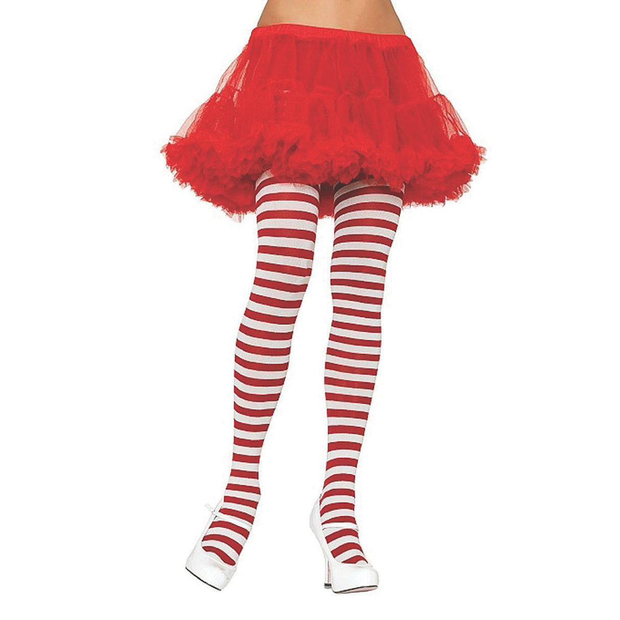 Fun Tights Striped Red White for Halloween Parties and Costume Events