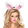 Bunny Ears Adult Plush White