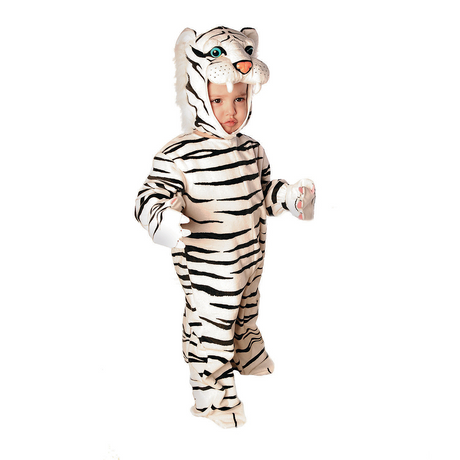 Toddler Plush White Tiger Costume