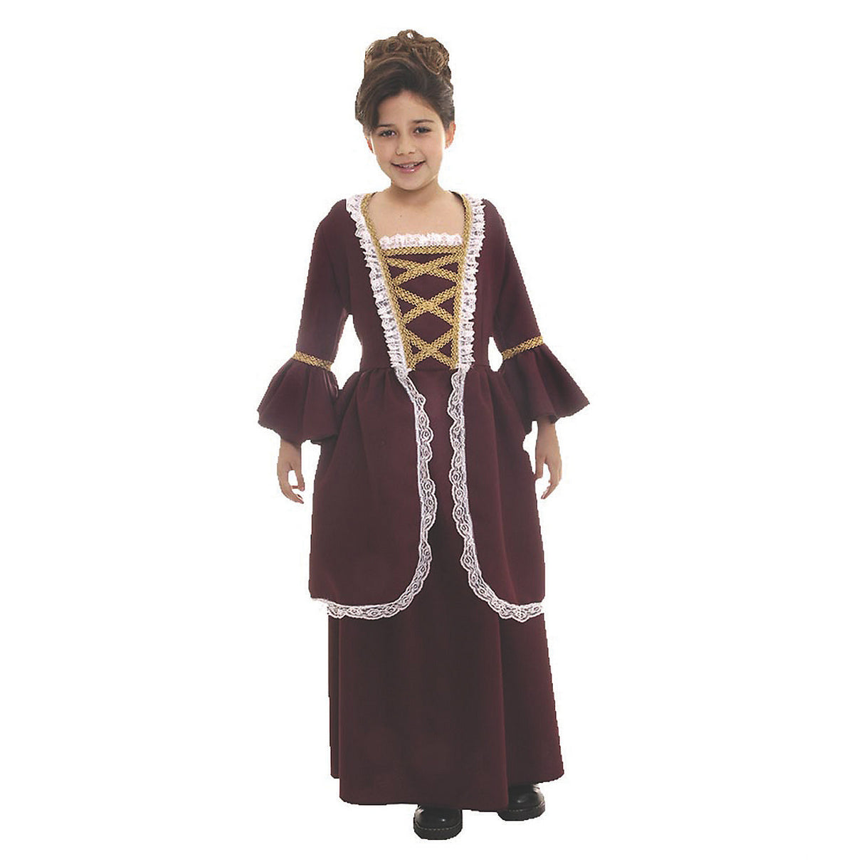 Charming Colonial Girl Costume for Halloween Celebrations School Plays and Historical Events