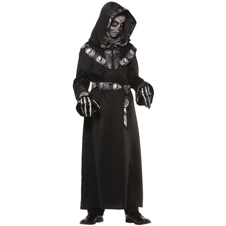 Boy's Skull Master Hooded Robe Costume
