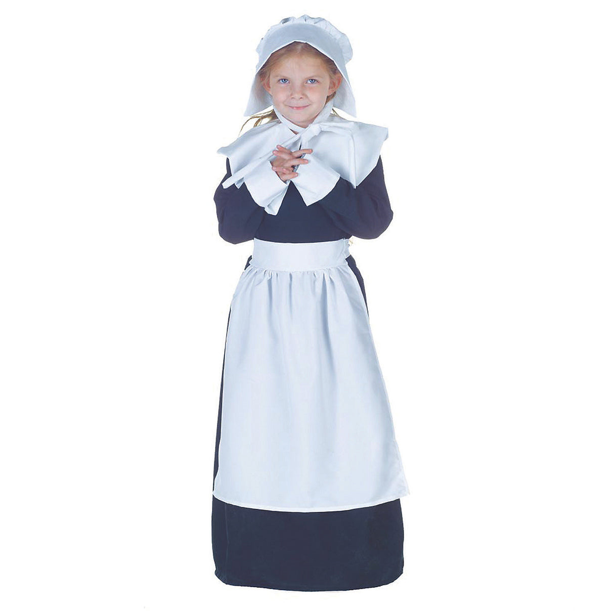 Authentic Pilgrim Girl Costume for Thanksgiving Plays Birthday Parties and Halloween Celebrations