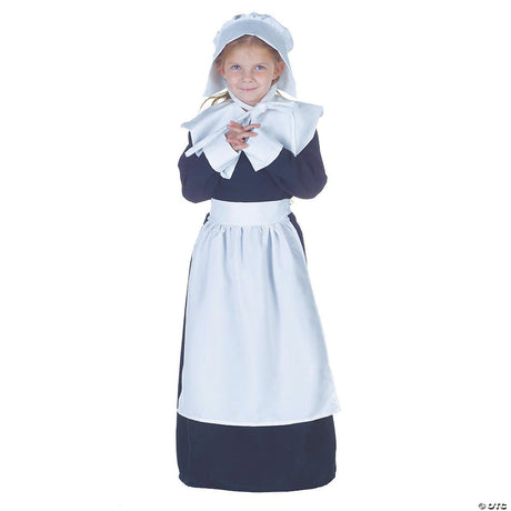 Authentic Pilgrim Girl Costume for Thanksgiving Plays Birthday Parties and Halloween Celebrations