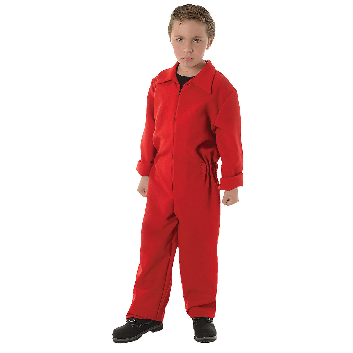 Classic Red Boiler Suit Child Costume for Halloween Parties and Spooky Dress Up Events