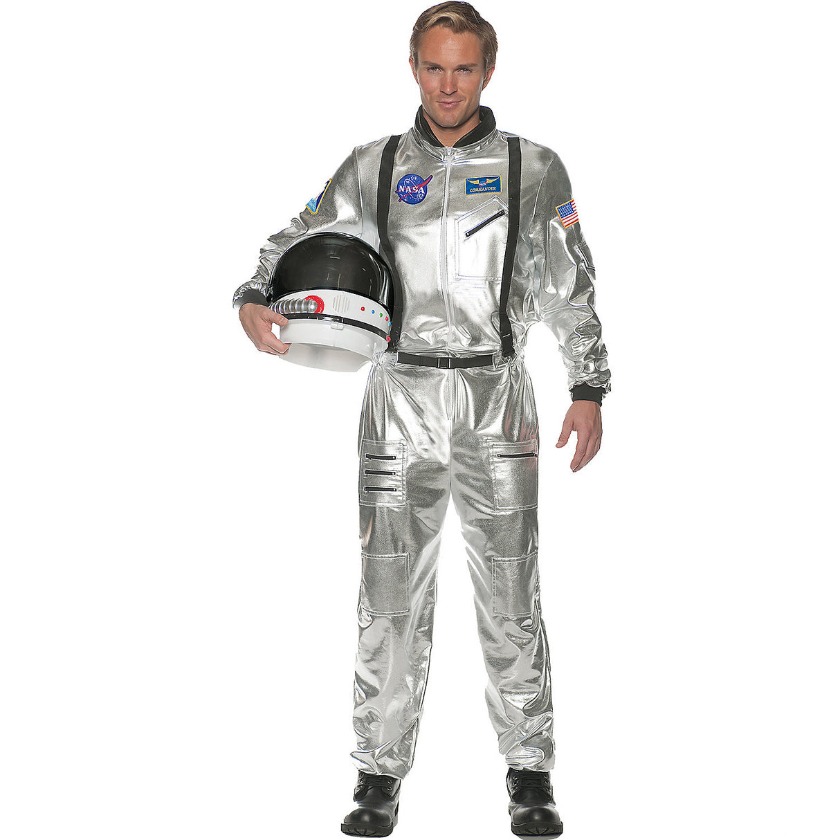Authentic Astronaut Silver Jumpsuit for Halloween Costume Parties and Theme Events