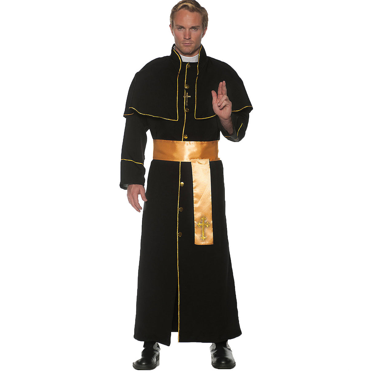 Authentic Priest Adult Standard Costume for Halloween Holy Ceremonies Baptisms and Weddings
