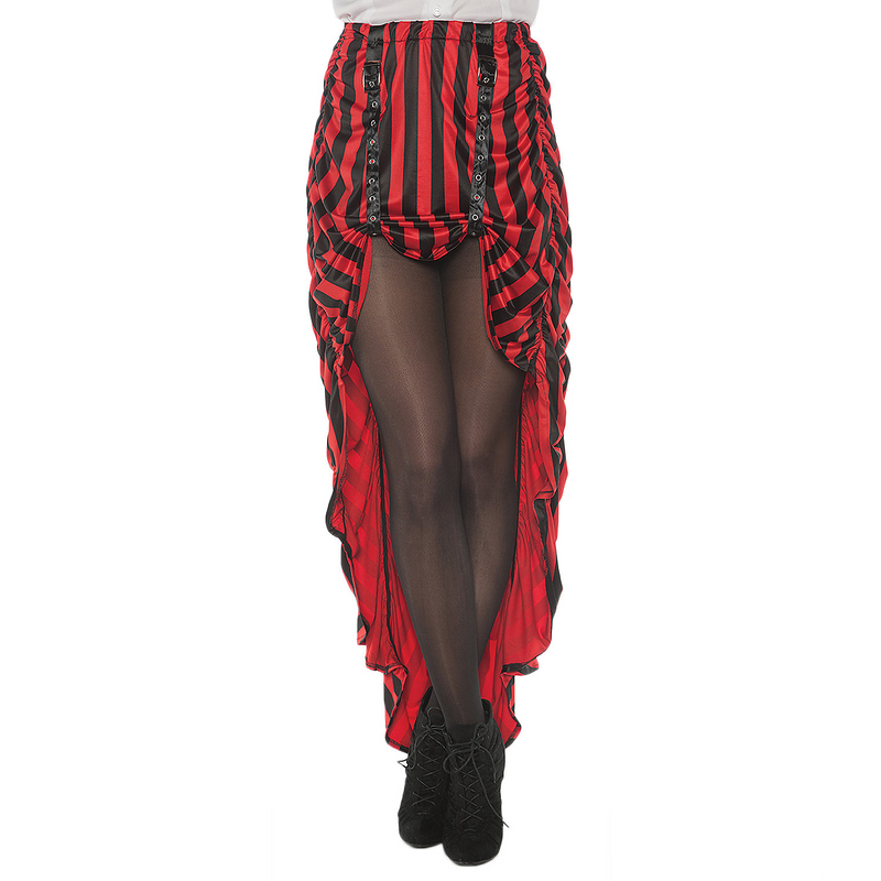 STEAM PUNK SKIRT ADULT REDBLACK