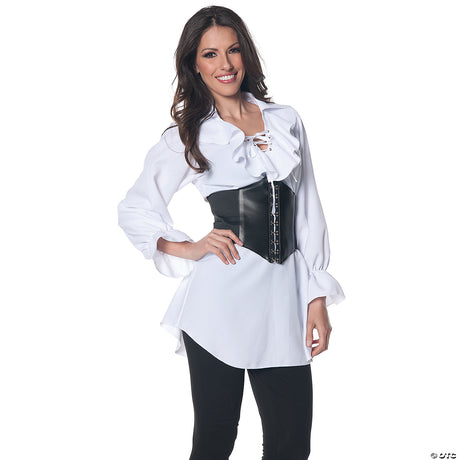 RADYAN Pirate Laced Front Blouse - Stylish Costume Top for Themed Events product image showing the product clearly