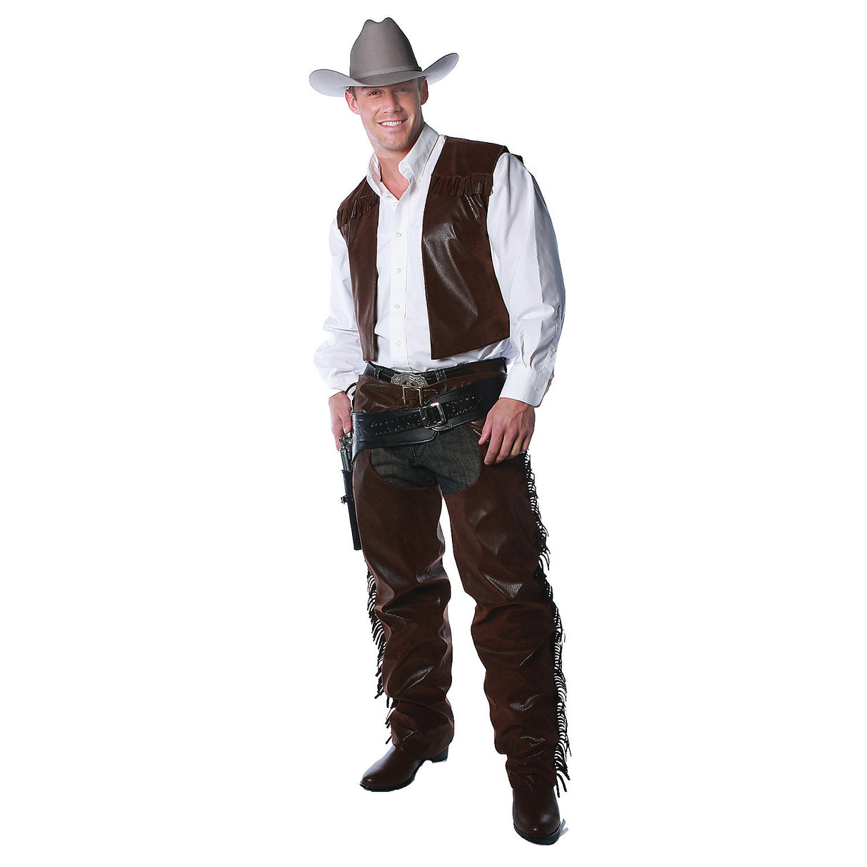 Men's Cowboy Vest And Chaps Costume for Halloween Parties Dress Up and Western-Themed Events