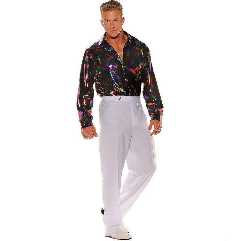 Shiny Disco Shirt Adult XL for 70s Themed Parties Events and Dance Contests