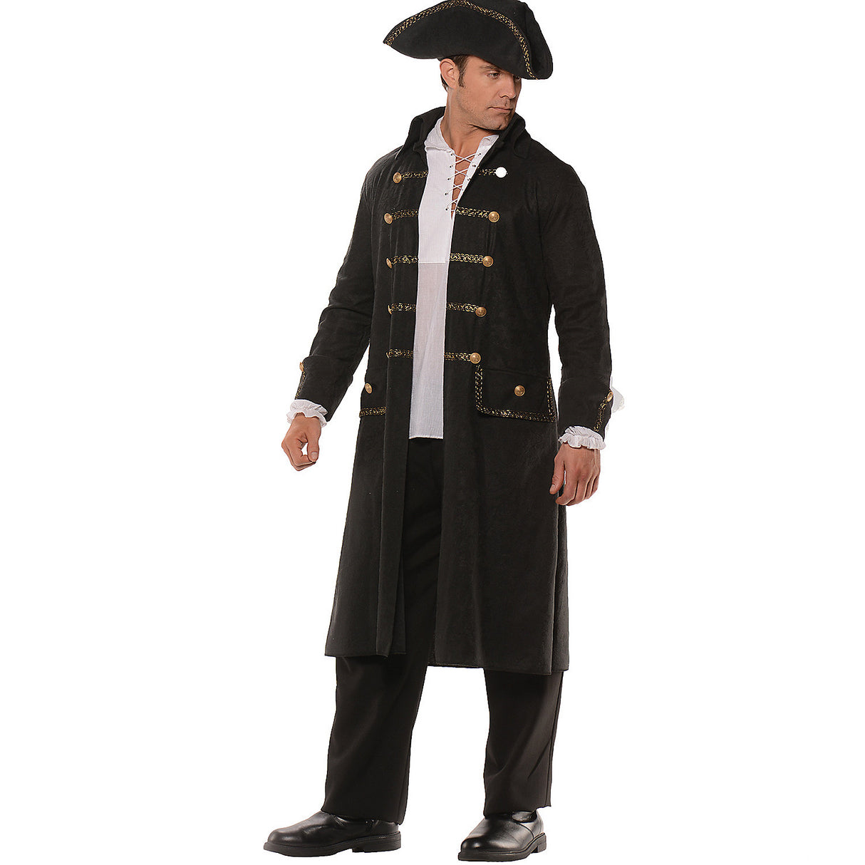 Stylish Pirate Coat Set Adult Black for Halloween Parties Themed Events and Costume Gatherings