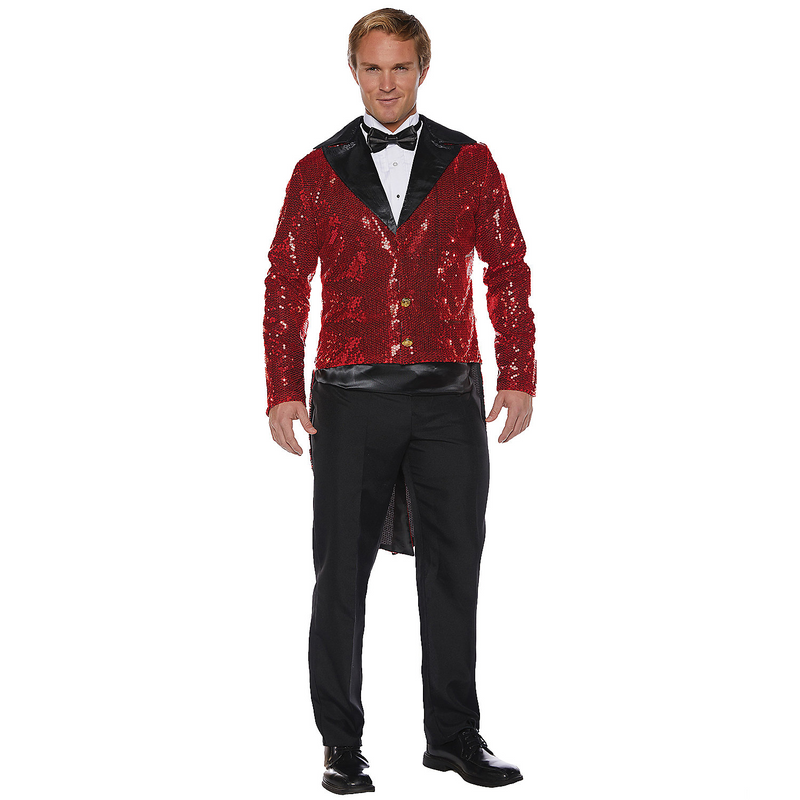 Elegant Sequin Tails Adult Red Costume for Formal Events and Themed Parties
